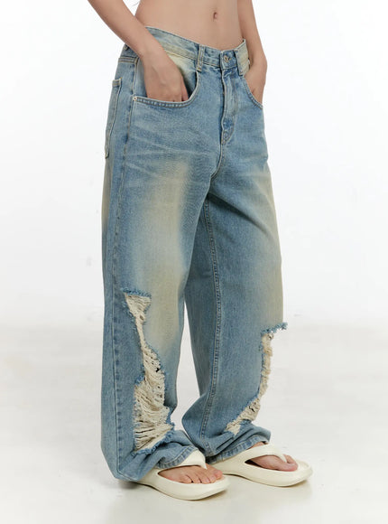 Naeun Distressed Baggy Jeans CL531