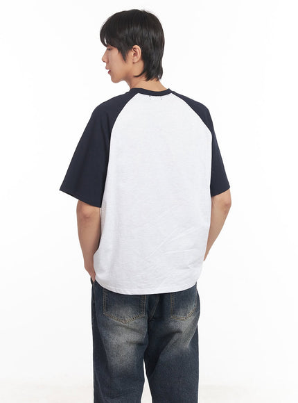 Men's Loose-Fit Graphic Raglan T-Shirt IA511