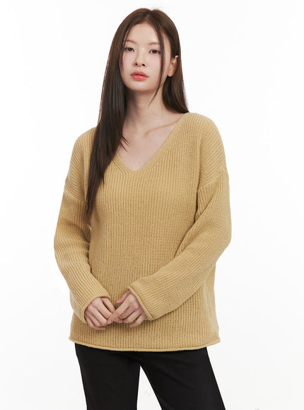 Relaxed-Fit V-Neck Sweater IF505