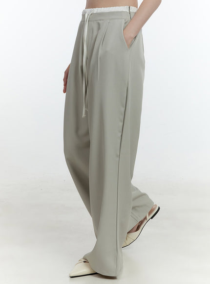 Classic Waist Layered Wide-Fit Pants CF504