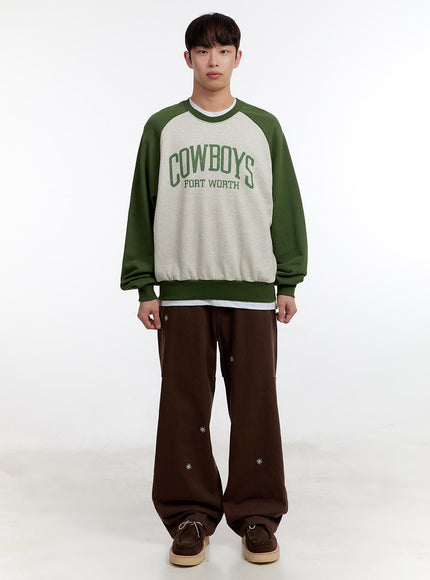 Men's Wide-Leg Pants with Embroidered Flowers IA504