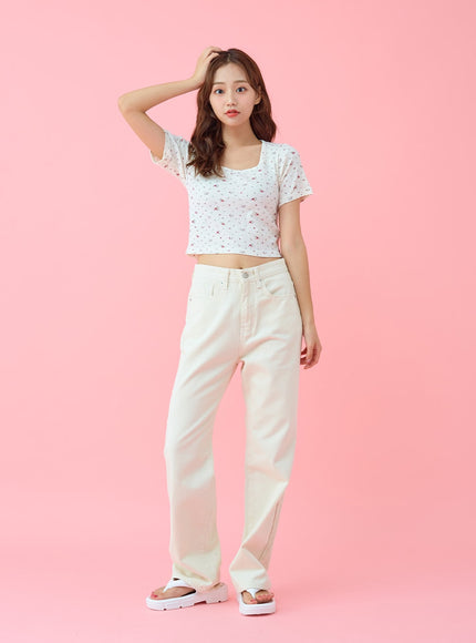 Basic Semi Wide Cotten Pants BG04