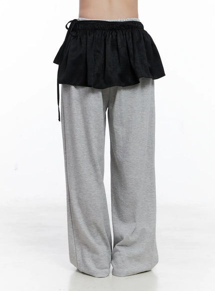 Ruffle Layered Wide-Leg Pants CS519