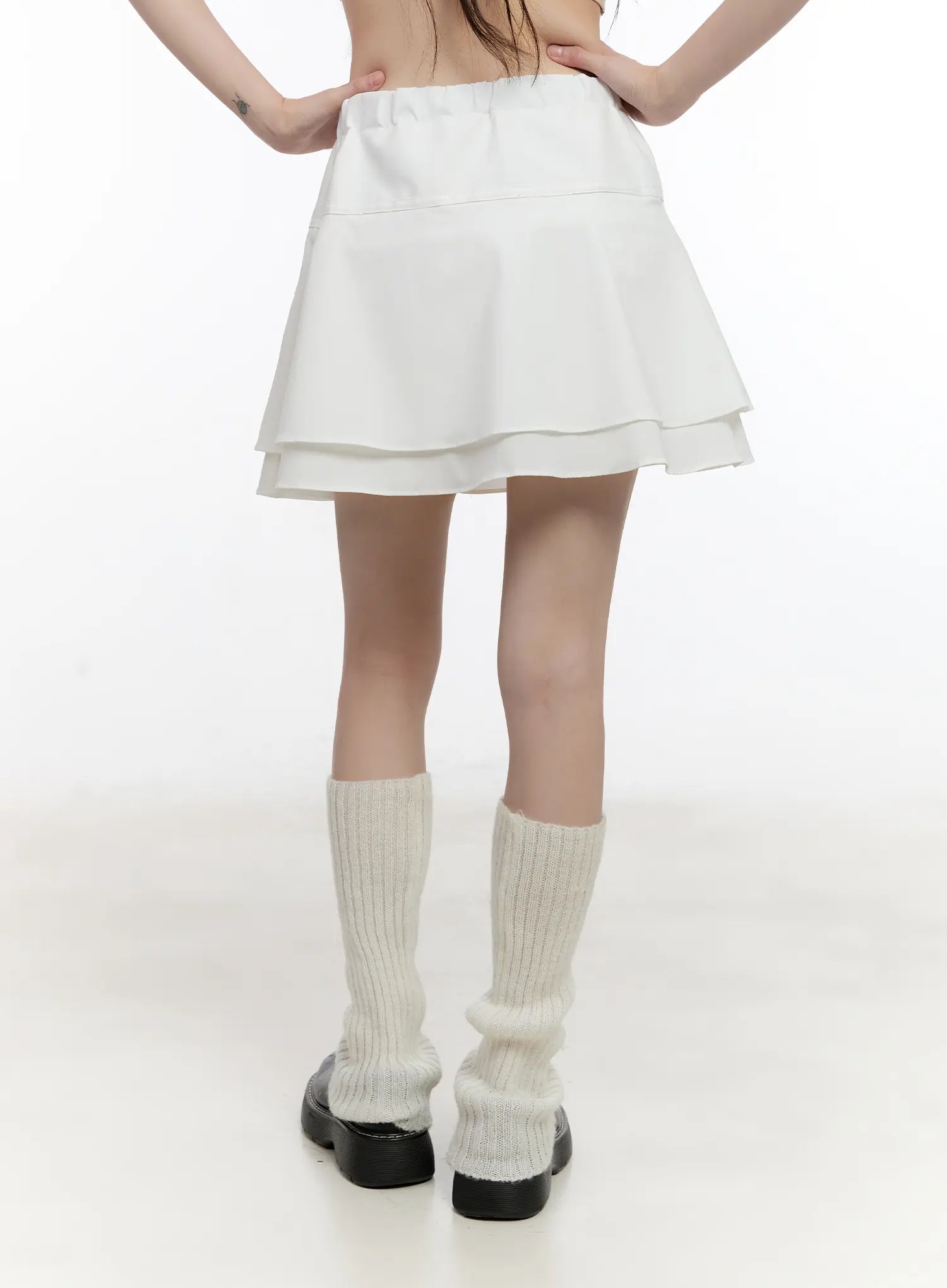 layered-flare-ribbon-mini-skirt-cl507