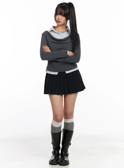 layered-button-up-cowl-neck-long-sleeve-top-cf504