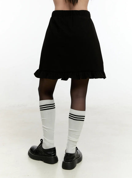 Ruffle Trim Midi Skirt CN506