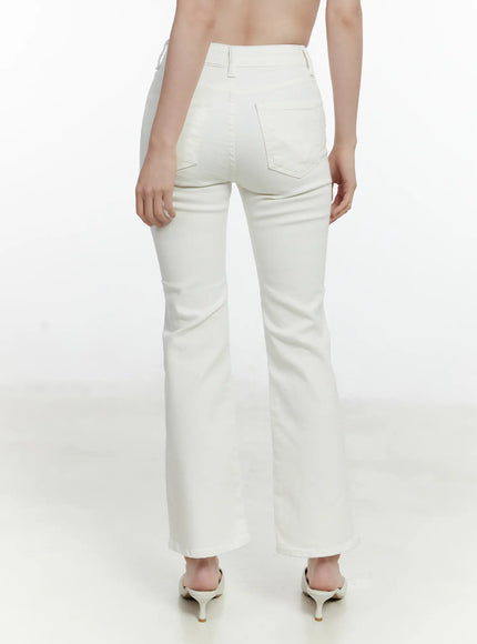 High-Waist Bootcut Cotton Pants F502