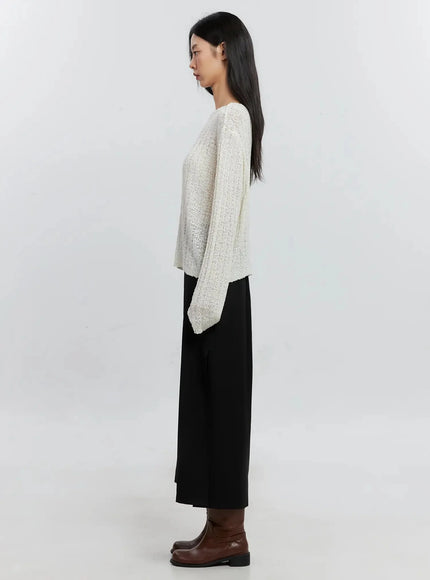 Cozy Boatneck Long Sleeve Sweater IS515