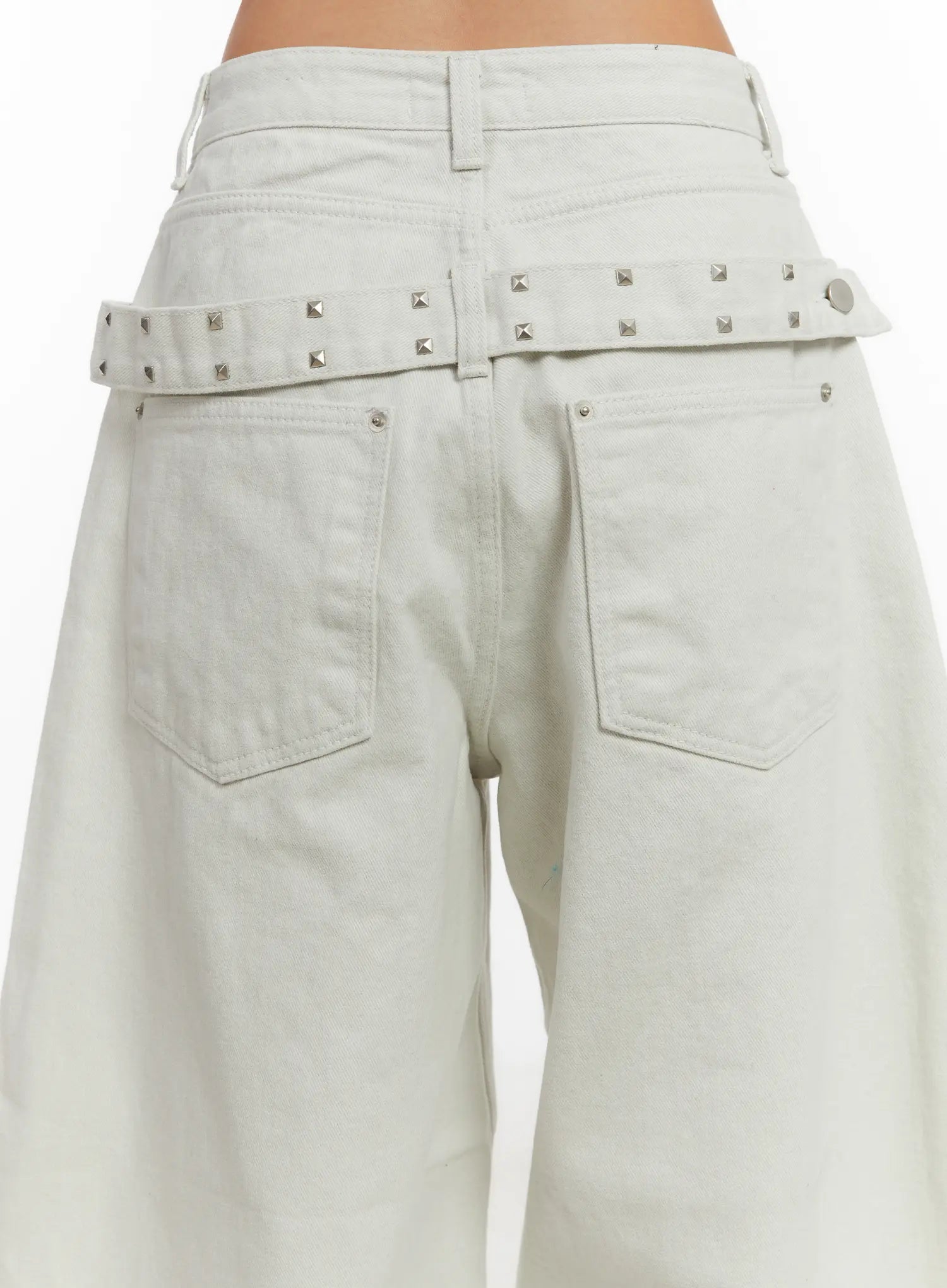 Wide Leg Cotton Pants with Belt Detail CD517