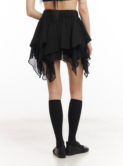 Ruffle Flare Mini Handkerchief Skirt CA522