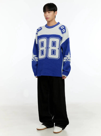 Men's Oversized Rugby Sweater IN506