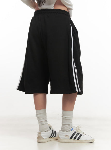 Striped Midi Track Shorts CF525