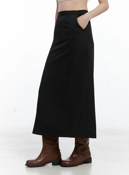 Elegant High-Slit Midi Skirt CO506