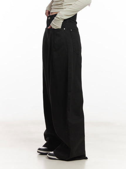 Pintuck Cotton Baggy Pants CA521