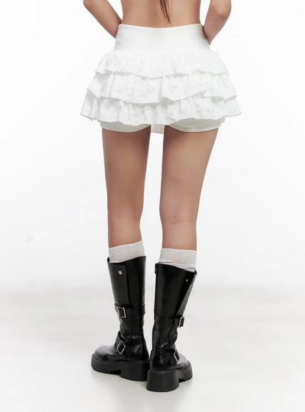 Tiered Ruffle Mini Skirt CL518