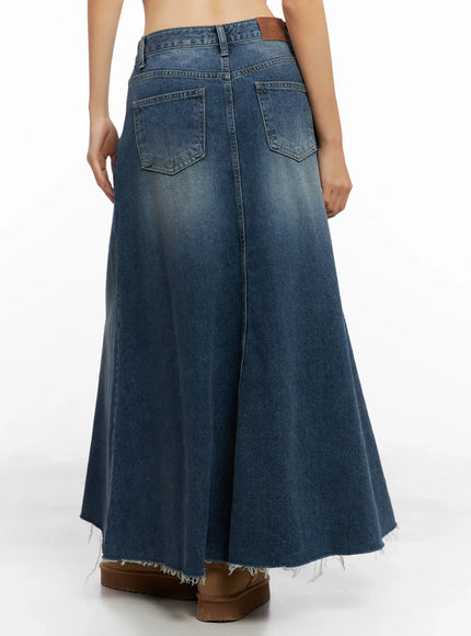 Flare Denim Maxi Skirt CO529