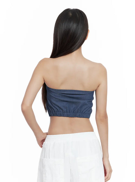 denim-lace-up-corset-tube-top-cl508