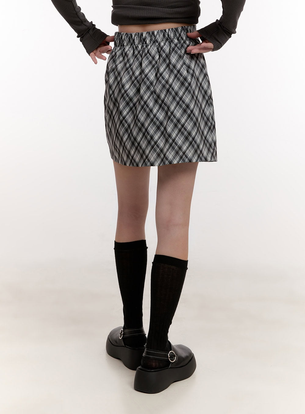 plaid-mini-skirt-cj531