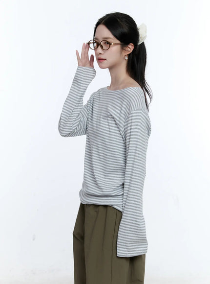Wide Boat Neck Loose-Fit Top CG513