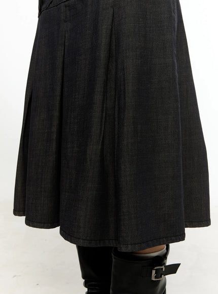 buckle-pleated-denim-midi-skirt-cl531