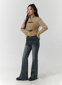 mid-waist-solid-flared-jeans-cf401