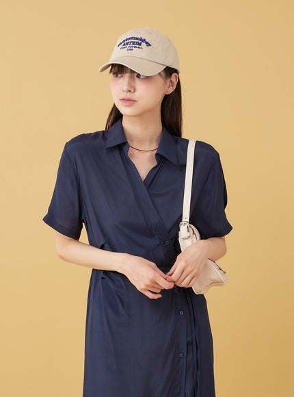 New Town Lettered Cotton Baseball Cap OU13