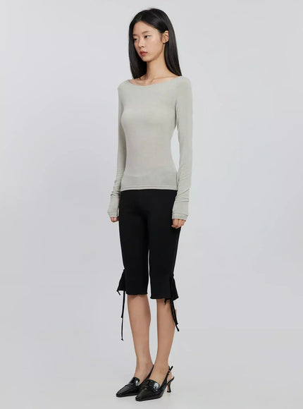 Boat Neck Long Sleeve Tee IO530