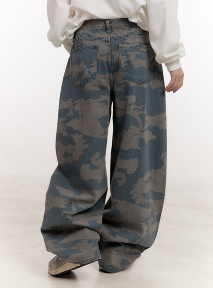 Morgan Camo Balloon-Fit Baggy Jeans CJ529