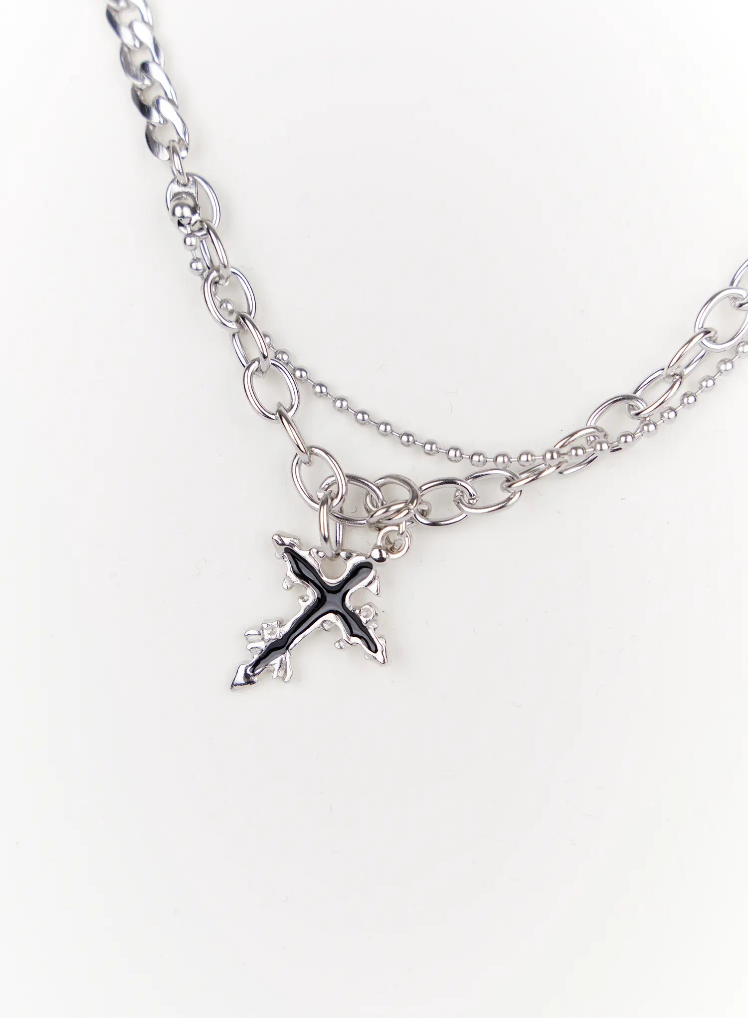 cross-charm-dual-chain-necklace-io527