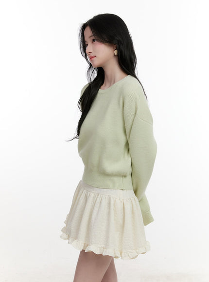 Cropped U-Neck Sweater CF527