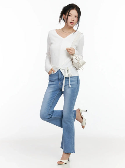chic-v-neck-ribbed-knit-top-set-im524