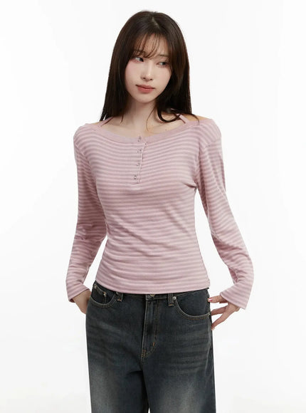 striped-halter-neck-blouse-ij521