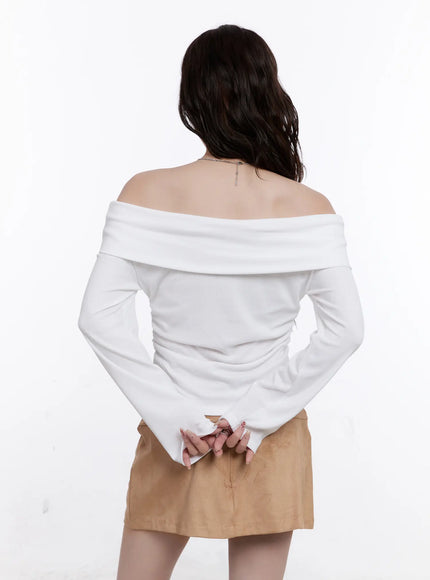 shirred-off-shoulder-long-sleeve-top-co501