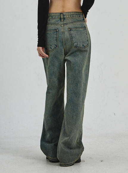Vintage Washing Wide Leg Jeans CD06