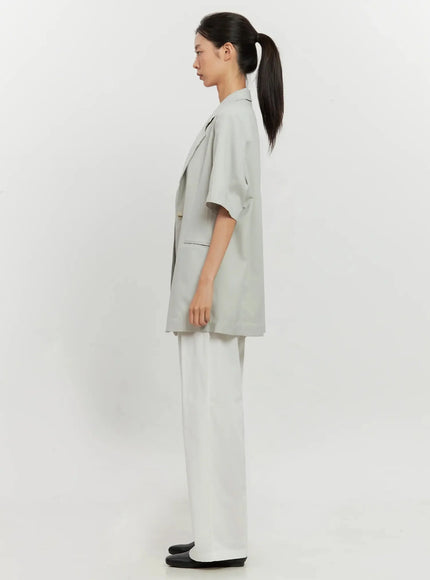 Short-Sleeve Blazer Jacket IL528