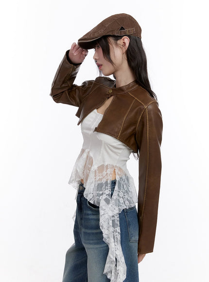 stitched-faux-leather-bolero-jacket-cf511