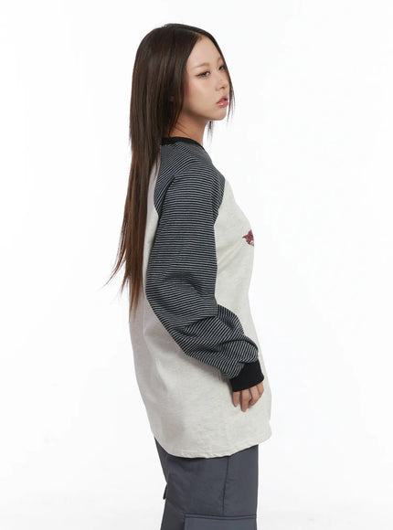 Raglan Stripe Graphic Long Sleeve CJ512