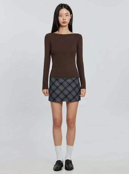 plaid-checkered-mini-skirt-in507