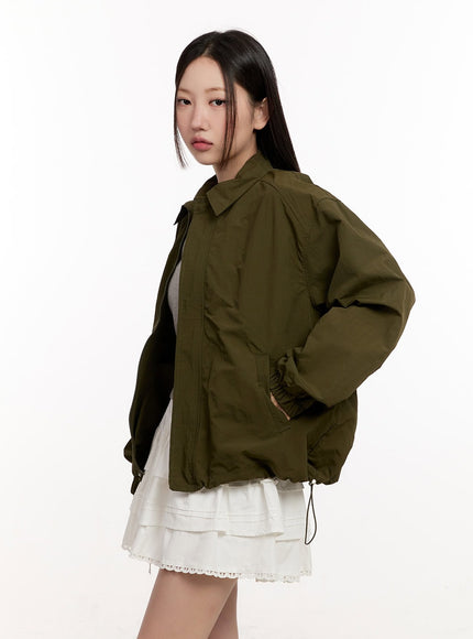 Collared Loose-Fit Windbreaker Jacket CM510