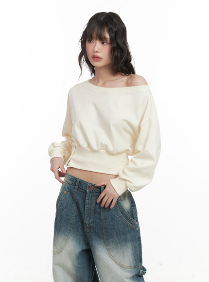 Side-Buttoned Crop Sweater CJ524