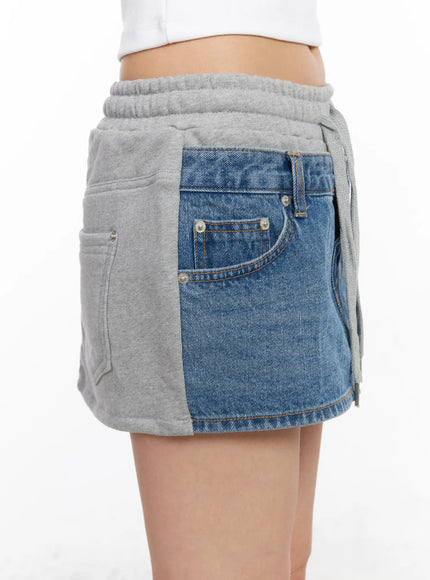 Sweat Denim Mini Skirt CM517