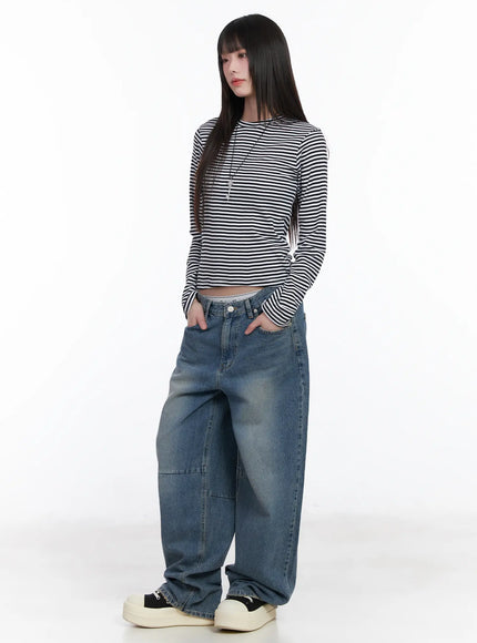 Slim-Fit Striped Long Sleeve Tee CM526