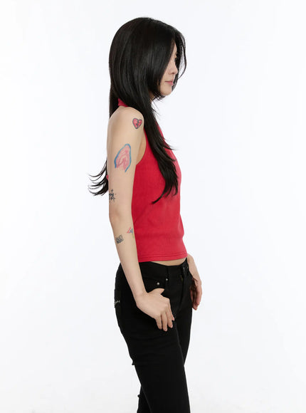 Ribbed Halter Top CA507