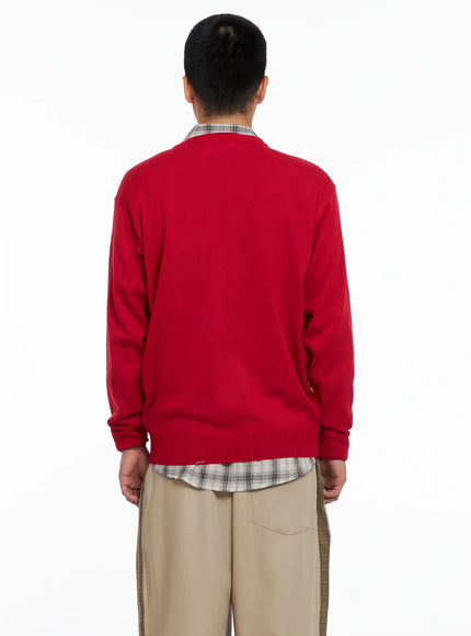 Men's V-neck Knit Pullover IG529