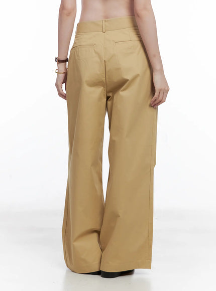 Wide Leg Pintuck Cotton Slacks CG520