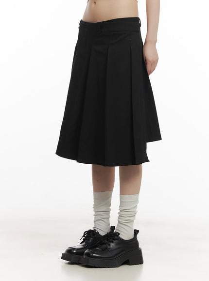 Wrap Pleated Midi Skirt CF518