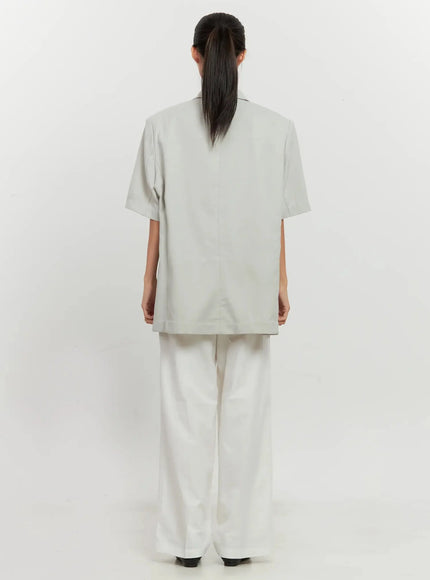 Short-Sleeve Blazer Jacket IL528