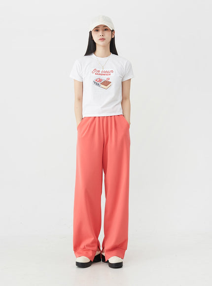 Colorful Slit Sweat Pants OU6