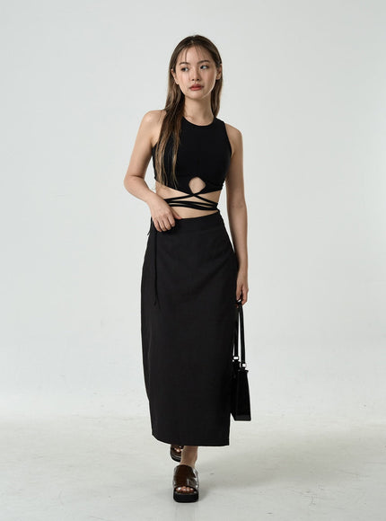 Waist Strap Cropped Tank Top CU8