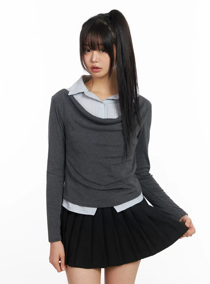 layered-button-up-cowl-neck-long-sleeve-top-cf504